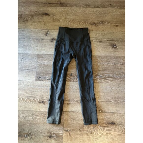 Lululemon All The Right Places Crop II 23" Dark Olive Sz 2 High Rise Luxtreme - Picture 1 of 3